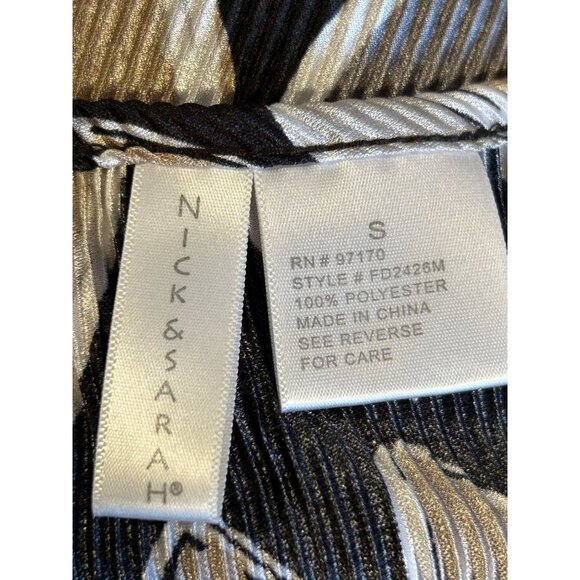 Nick & Sarah Womens Diamond Print Tunic Top With Tie Back Short Sleeves - Picture 6 of 7